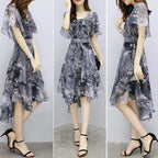 Women's Floral Chiffon V-Neck Summer Dress
