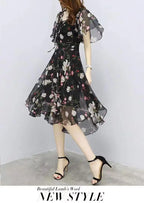 Women's Floral Chiffon V-Neck Summer Dress