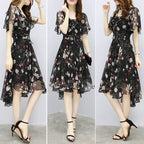 Women's Floral Chiffon V-Neck Summer Dress
