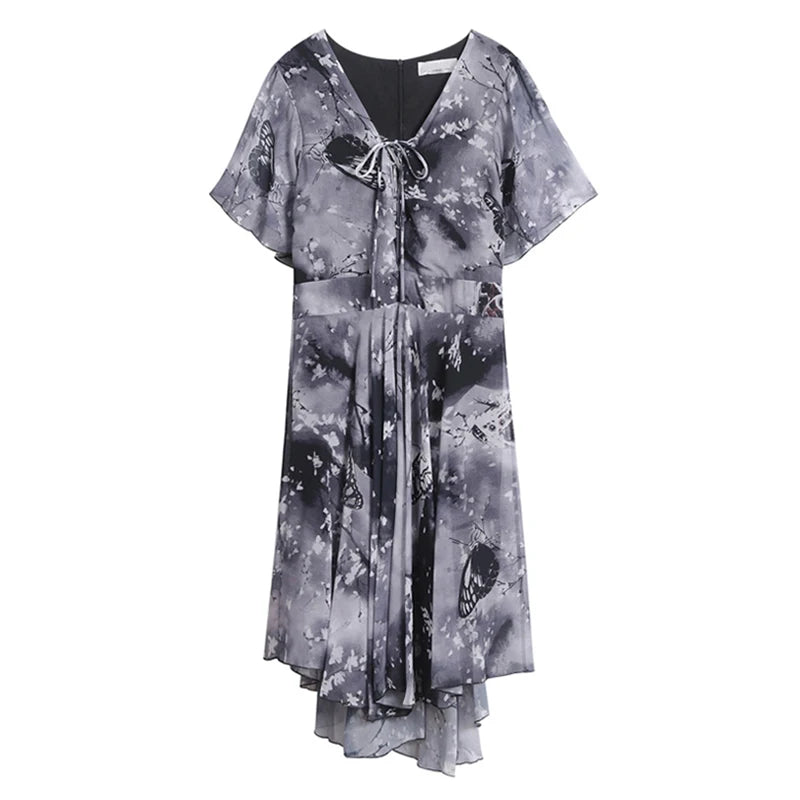 Women's Floral Chiffon V-Neck Summer Dress