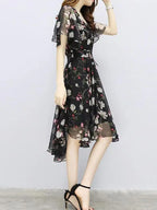 Women's Floral Chiffon V-Neck Summer Dress